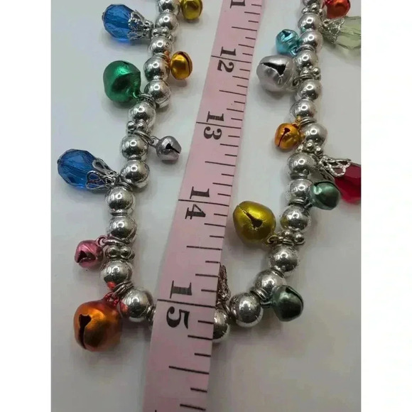 Holiday Beaded Jingle Bell Necklace Christmas Costume Jewelry Fun - Picture 5 of 6